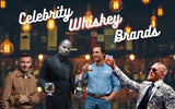 group of celebrities with on a bar background