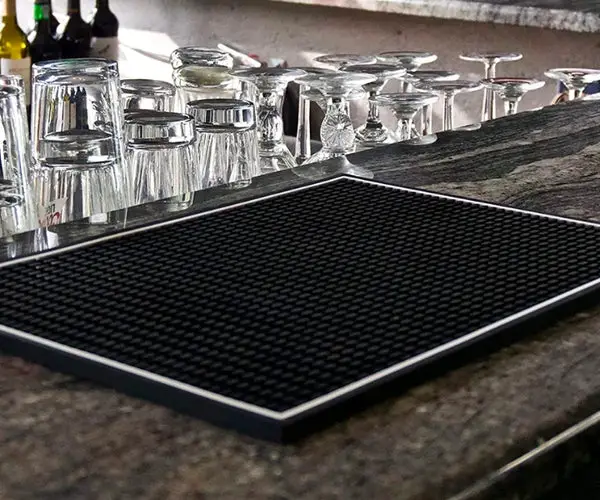Premium Bar Mat for Home Bar: Elegant Bar Mats for Countertop with White  Border - Essential Bar Accessories for The Home Bar Set, Perfect Bartender