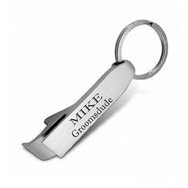 Personalized Satin Bottle Opener Keychain 5 Words Engraved Free Key Chain Ring - Ships from USA
