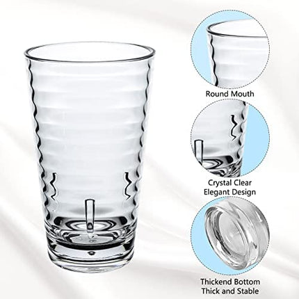 ALIMOTA Plastic Tumblers Cups, [UNBREAKABLE Acrylic] Plastic Water Tumbler Drinking Glasses, 12-Ounce Set of 4, Shatter-Proof, Dishwasher Safe, BPA Free, Reusable Cups for Water, Juice, Cocktail