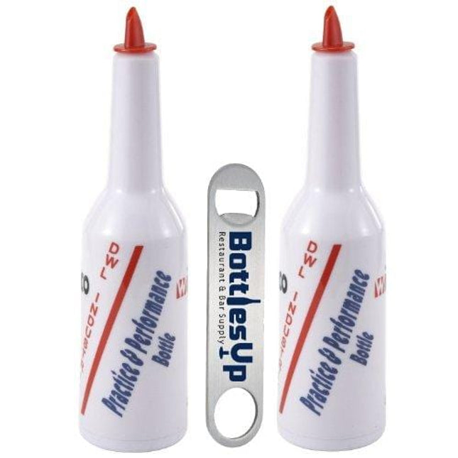 Flair Bartending Practice and Performance Bottle with Free"Bottles-up" Signature Series Bottle Opener
