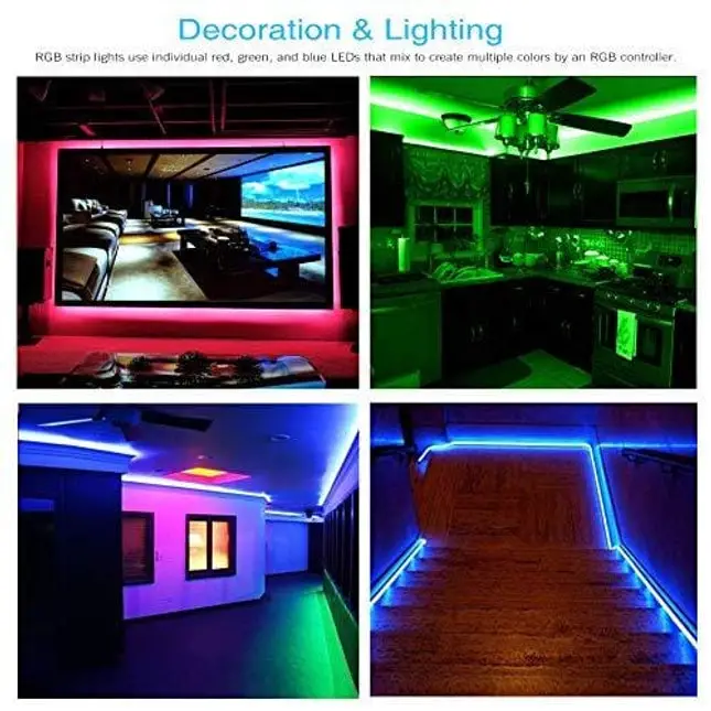 Daybetter 5050 RGB Flexible Color Changing Remote Control Led Strip Lights - 65.6ft