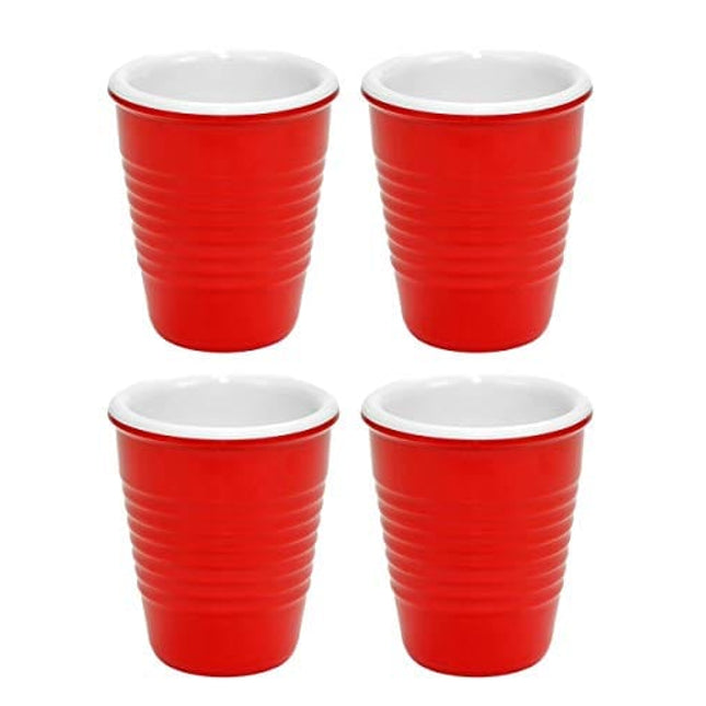 Fairly Odd Novelties Red Redneck Party Shot Glasses, 2oz Hard Plastic Melamine Cups, 4-Pack
