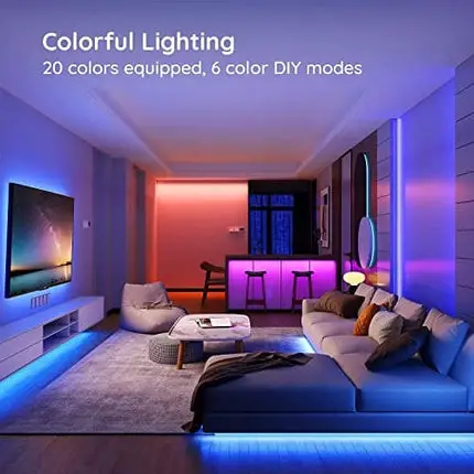 Govee LED Strip Lights, 16.4ft RGB LED Lights with Remote Control, 20 Colors and DIY Mode Color Changing Light Strip, Easy Installation LED Lights for Bedroom, Living Room, Ceiling, Kitchen