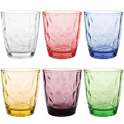 Hedume Set of 6 Unbreakable Premium Drinking Glasses, 6 Colors 13.5 Oz Stackable Tritan Tumbler Cups, BPA Free, Dishwasher Safe