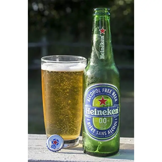 Heineken 0.0% Non-Alcoholic Beer (Alcohol Free), 11.2 fl oz (Glass Bottles) (24 Bottles)