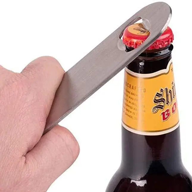 KISEER Heavy Duty Stainless Steel Flat Bottle Opener, 8 Pack Beer Bottle Opener for Kitchen, Bar or Restaurant