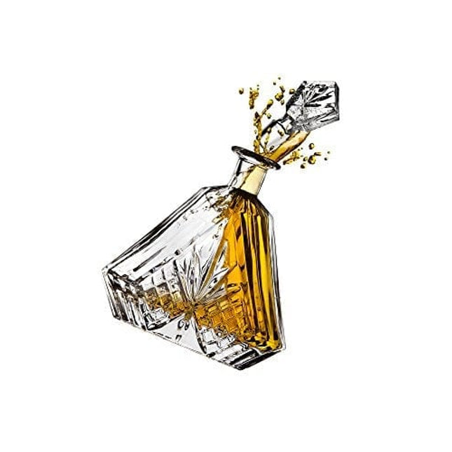 Whiskey Decanter for Liquor Scotch Bourbon or Wine, Irish cut Triangular - 750ml