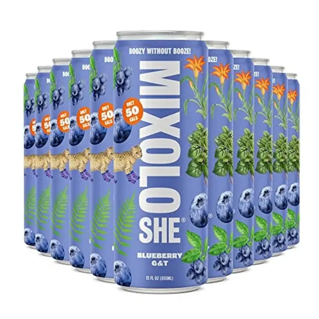 MIXOLOSHE | Blueberry G&T 12-Pack | Non-Alcoholic Cocktail | Award Winning | Low Calorie Drink
