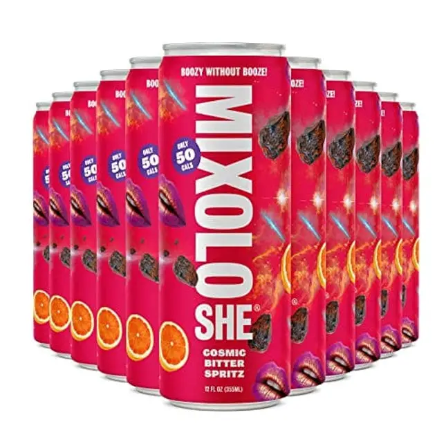 MIXOLOSHE | Cosmic Bitter Spritz |12-Pack | Non-Alcoholic Cocktail | Award Winning | Low Calorie Drink