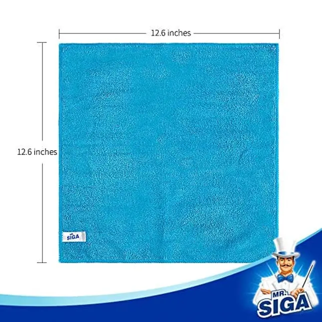 MR.SIGA Microfiber Cleaning Cloth,Pack of 12,Size:12.6" x 12.6"
