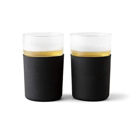 Rabbit Freezable Beer Glasses, 12 oz Capacity, Black