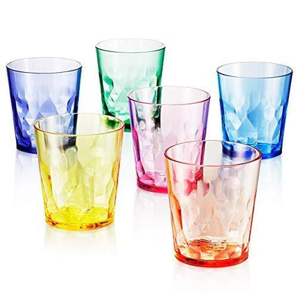 SCANDINOVIA - 13 oz Unbreakable Premium Drinking Glasses - Set of 6 - Tritan Plastic Tumbler Cups - Perfect for Gifts - BPA Free - Dishwasher Safe - Stackable