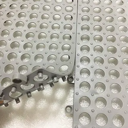 (Smabee) 9Pcs Interlocking Soft PVC Non-Slip Tile Splicing Waterproof Mat Drain Pool Shower Bath Kitchen Cushion 11.75" x 11.75" Mats Thin Type (Gray)
