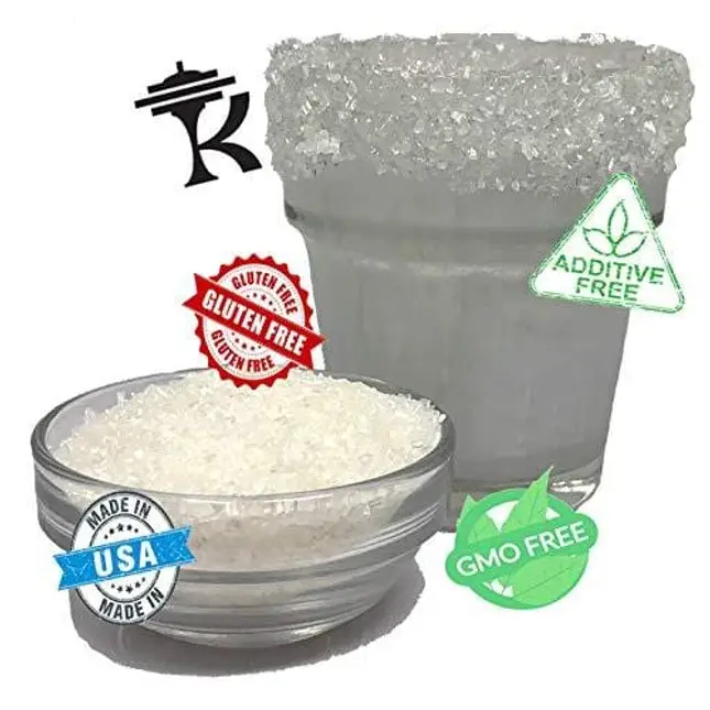 Snowy River Clear Cocktail Sugar - Kosher Certified Naturally Clear Cocktail Rimmer (8oz, Medium Crystal)