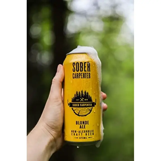 Sober Carpenter NA Craft Beer - Blonde Ale Non Alcoholic 12 pack /16 oz Cans of Low-Calorie, Award Winning, All Natural Ingredients for a Great Tasting Drink