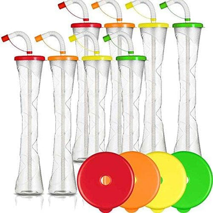 Yard Cups Party 8-PACK - for Margaritas, Cold Drinks, Frozen Drinks, Kids Parties - 14 oz. (400 ml) - set of 8 Yard Cups. BPA Free and Crack Resistant (Assorted)