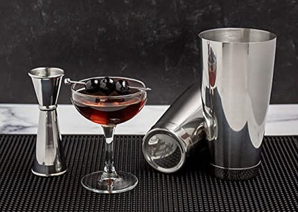 The Art of Craft Professional Bartender Kit: Stainless Steel Cocktail Shaker Set, Weighted Boston Shaker Tins, Hawthorne Strainer, Japanese Jigger, Home Bar Tool Set, Drink Mixing Set