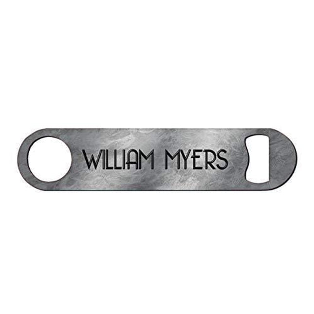 Monogram Bottle Opener - Personalized Copper Color - Realistic Design Resembles Metal Name Plate - Stainless Steel Bar Blade Bottle Opener