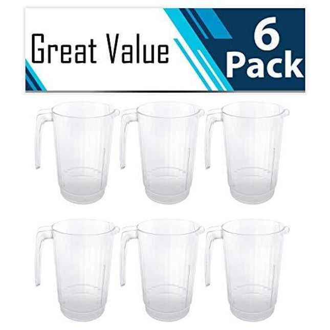 64 oz Plastic Water Pitchers Clear Beer Drink 6 PK