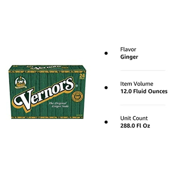 Vernor's Ginger Ale Soda, 12 Ounce (24 Cans)