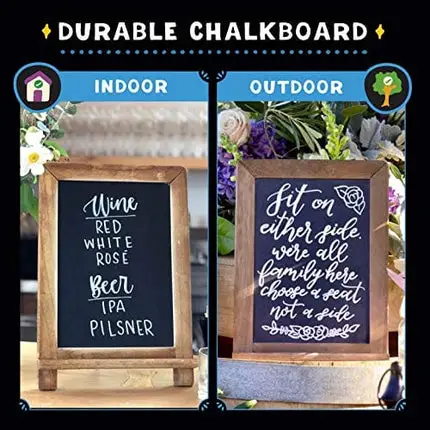 Tabletop Chalk Boards with Frame by VersaChalk (13x9, Porcelain, Magnetic) A Frame Chalk Board Sign for Business, Bistro Bar, Sandwich Menu, Sidewalk, Parties, Classroom, Wedding