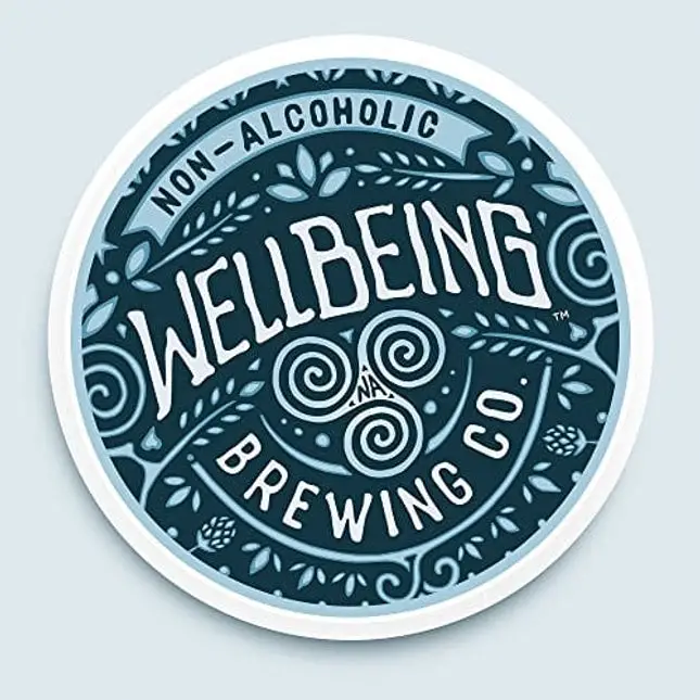 WELLBEING BREWING CO. 6 Pack Cans - Hellraiser Dark Amber Non-Alcoholic Craft Beer - 80 Calories - Zero Grams of Sugar - Vegan - non-GMO - High in Anti-Oxidants / Anti-Inflammatories - 12 Fl. oz.