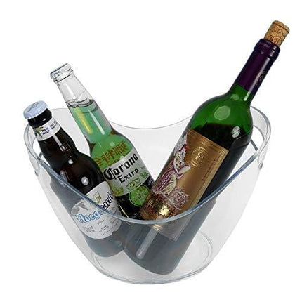 Yesland Ice Bucket Clear Plastic 3.5 Liter - Storage Tub - Perfect for Wine, Champagne or Beer Bottles
