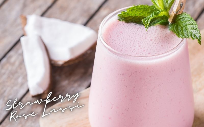 Strawberry Rose Lassi Recipe