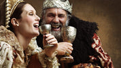 King and Queen Enjoying a Viking Mead Drink in a Cup