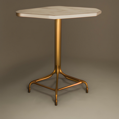 sleek pub table in home bar setting or man cave room