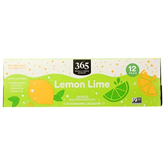 365 by Whole Foods Market, Soda Lemon Lime, 12 Fl Oz, 12 Pack