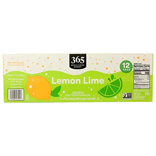 365 by Whole Foods Market, Soda Lemon Lime, 12 Fl Oz, 12 Pack