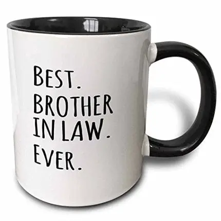 3dRose Ceramic Best Brother in Law Ever Mug, 1 Count (Pack of 1), Black