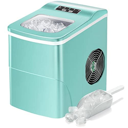 AGLUCKY Portable Countertop Ice Maker,9 Cubes Ready in 6-8 Minutes,Comact Ice Maker Machine with Scoop and Basket