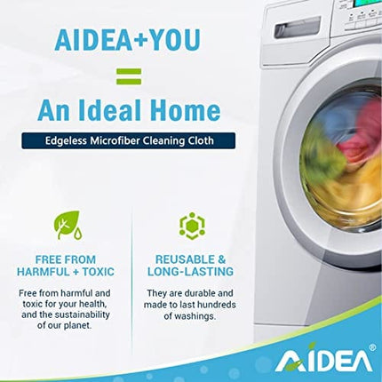 AIDEA Microfiber Cleaning Cloths-12Pack, All-Purpose Soft Absorbent Car Cleaning Cloth, Lint Free - Streak Free Wash Cloth for House, Kitchen, Car, Window, Gifts(12in.x 12in.)