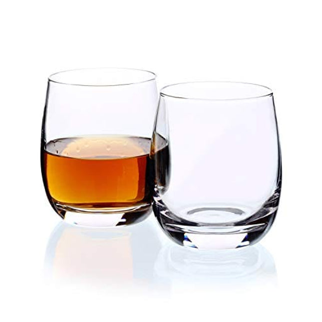 Amallino Whiskey Glasses - Old Fashioned Glass 12oz Set of 2