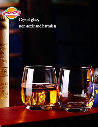 Amallino Whiskey Glasses - Old Fashioned Glass 12oz Set of 2