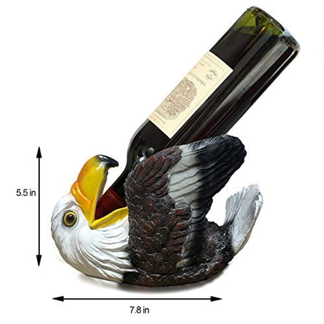 ARAIDECOR Playful Eagle Wine Rack Wine Holder Sculpture Home Decor or Restaurant Setting Statue