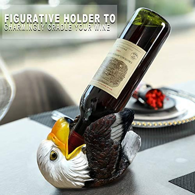 ARAIDECOR Playful Eagle Wine Rack Wine Holder Sculpture Home Decor or Restaurant Setting Statue