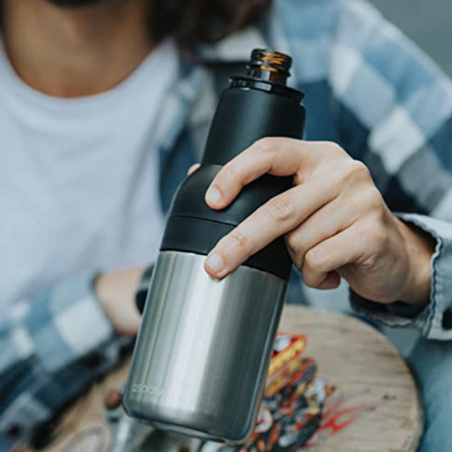Asobu Frosty Beer 2 Go Vacuum Insulated Double Walled Stainless Steel Beer Can and Bottle Cooler with Beer Opener Eco Friendly and Bpa Free (Silver)
