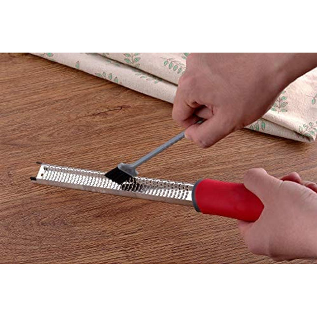 Cheese Grater, Lemon Zester, Handheld Fine Zesters Graters with Upgrade Blades, Chocolate, Parmesan, Coconut, Citrus, Lime, Fruit Zest, Stainless Kitchen Tools and Gadgets, Dishwasher Safe (Red)