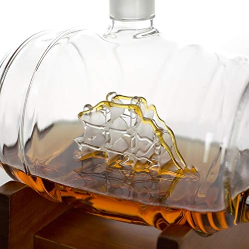 Decanter Barrel Whiskey Decanter with Ship, 1000ml Liquor