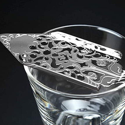 Absinthe Spoon Stainless Steel Absinthe Fountain Accessory Absinthe Dripper for Absinthe Glasses Sugar Cube Silver