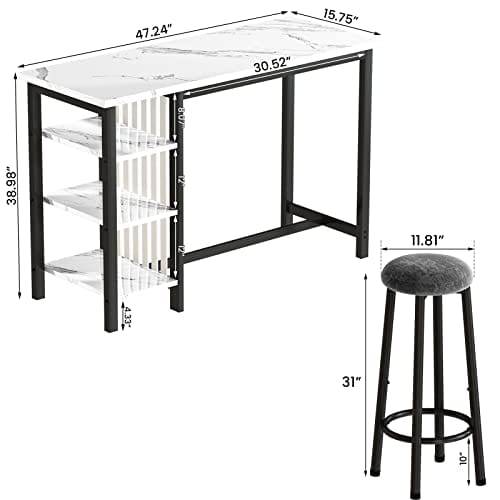 Dining Room Amazon Pub Table Set Tribesigns 3-Piece Pub Table Set