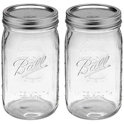 Ball Quart Jar with Silver Lid, Wide Mouth, Set of 2