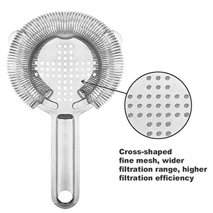 Hawthorne Cocktail Strainer - Stainless Steel Bar Strainer for Bartending, Bar Tool Drink Strainer for Bartenders and Mixologists