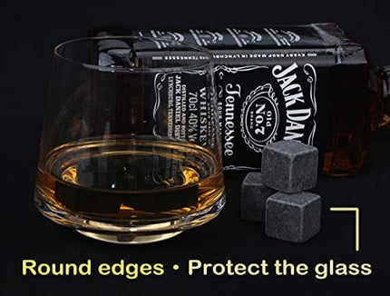 Whiskey Stones Gift Set Pack of 9 Whiskey Rocks in Engraved Wooden Gift Box, for Dad/Whisky/Bourbon Drinker, Men/Women Birthday Present, Barleo Malt°