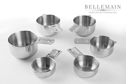 Bellemain One Piece Stainless Steel Measuring Cups - Nesting Measuring Cups for Kitchen, Bakers Measuring Cups, Dry Measuring Cups - Ml & Oz Measuring Cup for Liquid, Metal Measuring Cup Set of 6