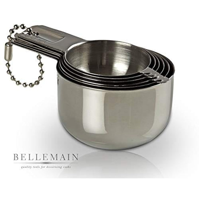 Bellemain One Piece Stainless Steel Measuring Cups - Nesting Measuring Cups for Kitchen, Bakers Measuring Cups, Dry Measuring Cups - Ml & Oz Measuring Cup for Liquid, Metal Measuring Cup Set of 6